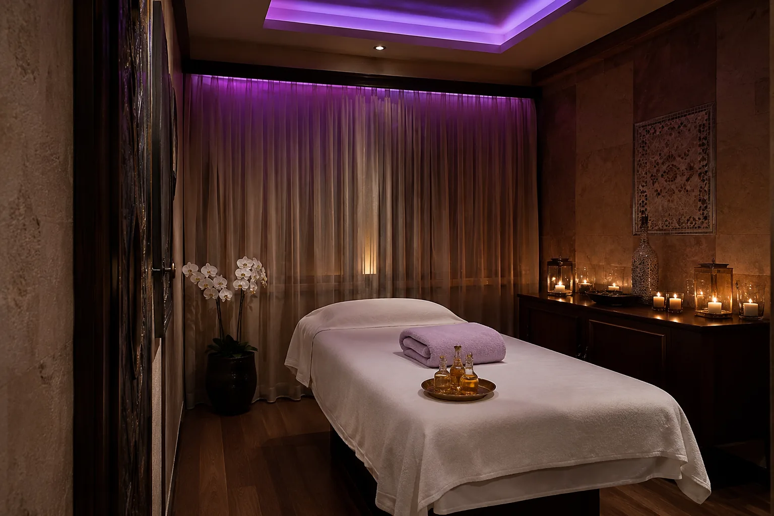 Masaj odasının genel görünümü — Lila Spa, Beyoğlu misafirlerine hizmet veren salon