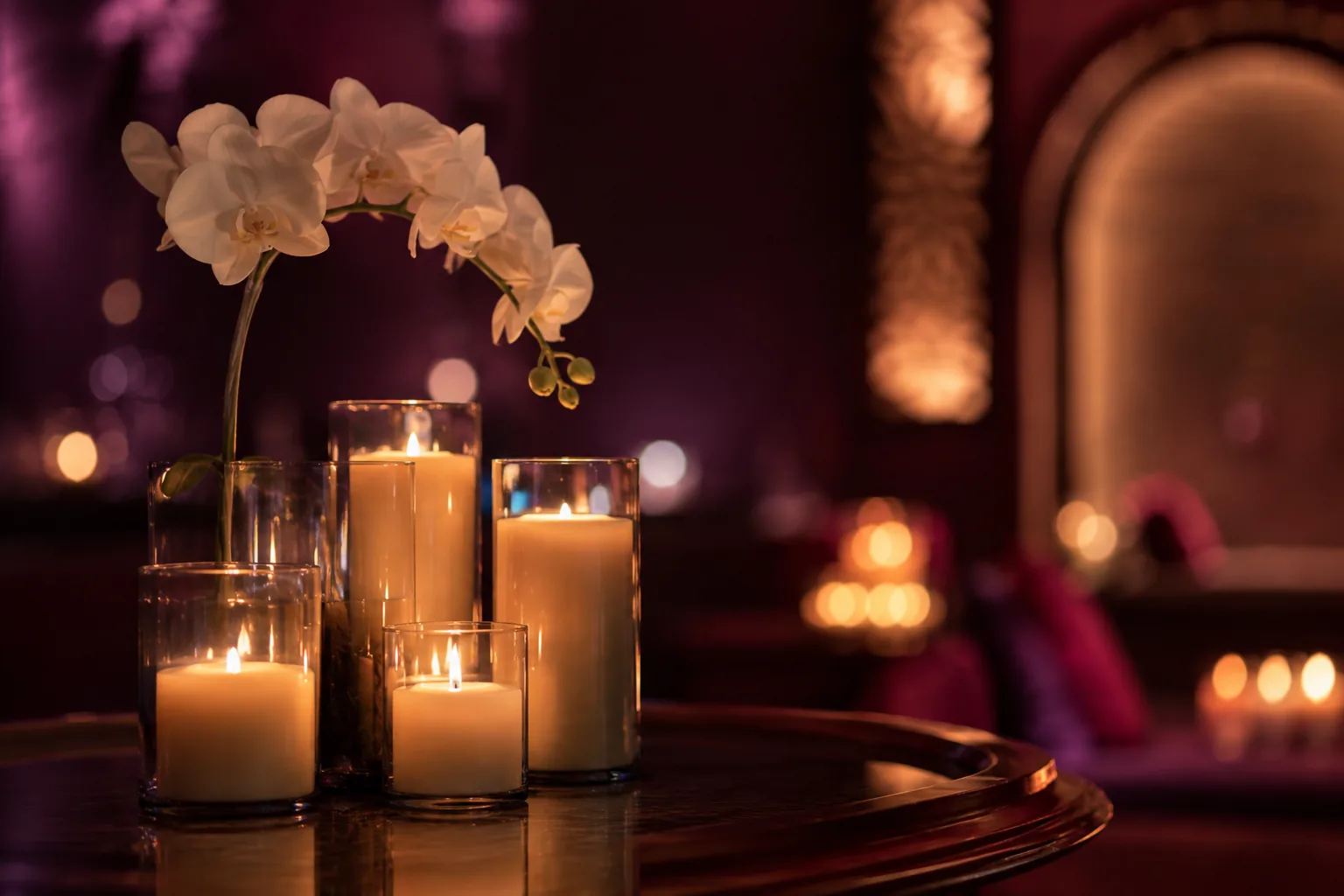 Mum ve orkide düzeni — Lila Spa, Çatalca misafirlerine hizmet veren salon